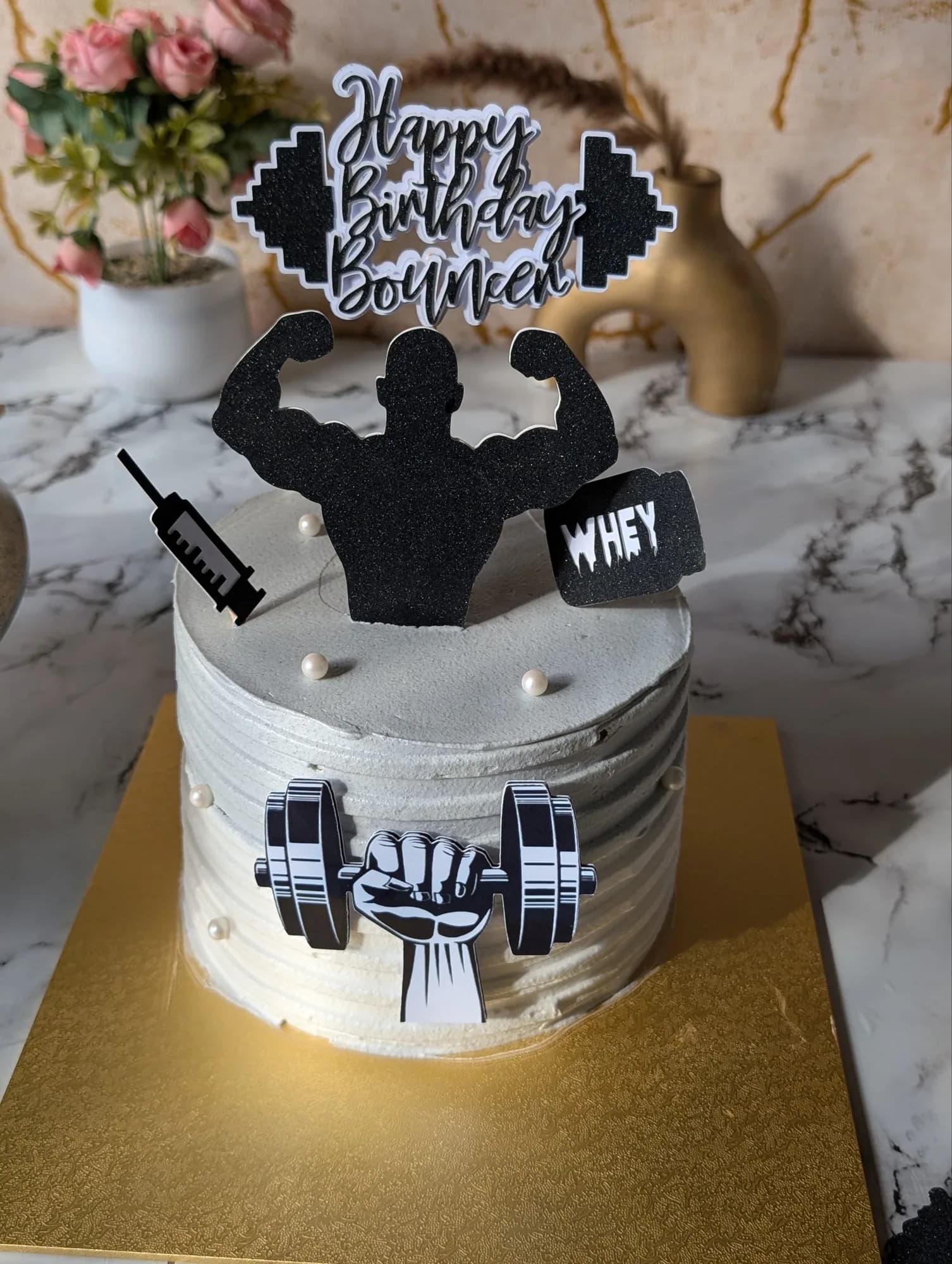 Gym themed birthday cake