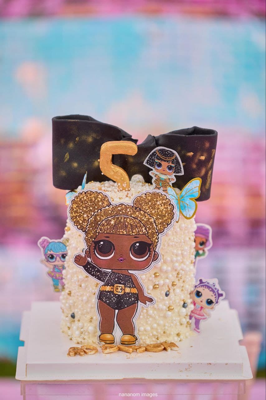 Tall custom birthday cake
