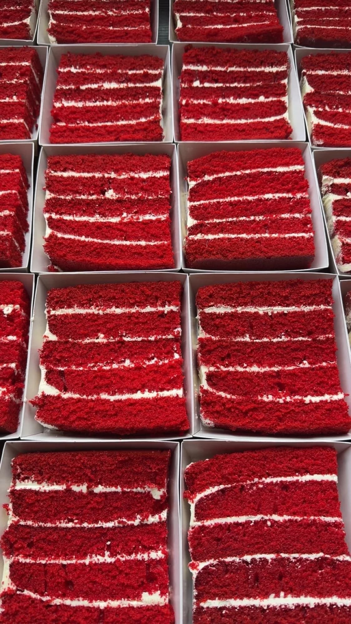 Red velvet cake slices by Cakes by Estee