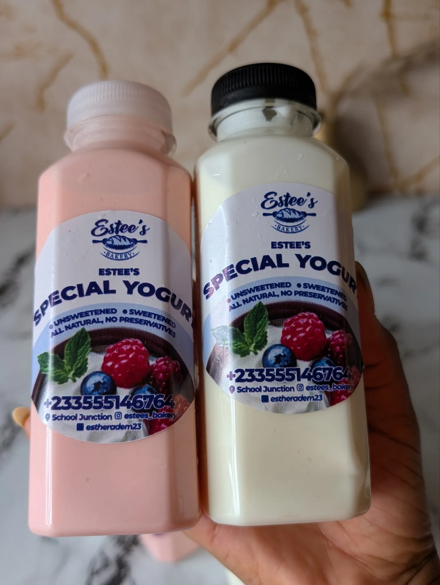 Bottle of regular yoghurt